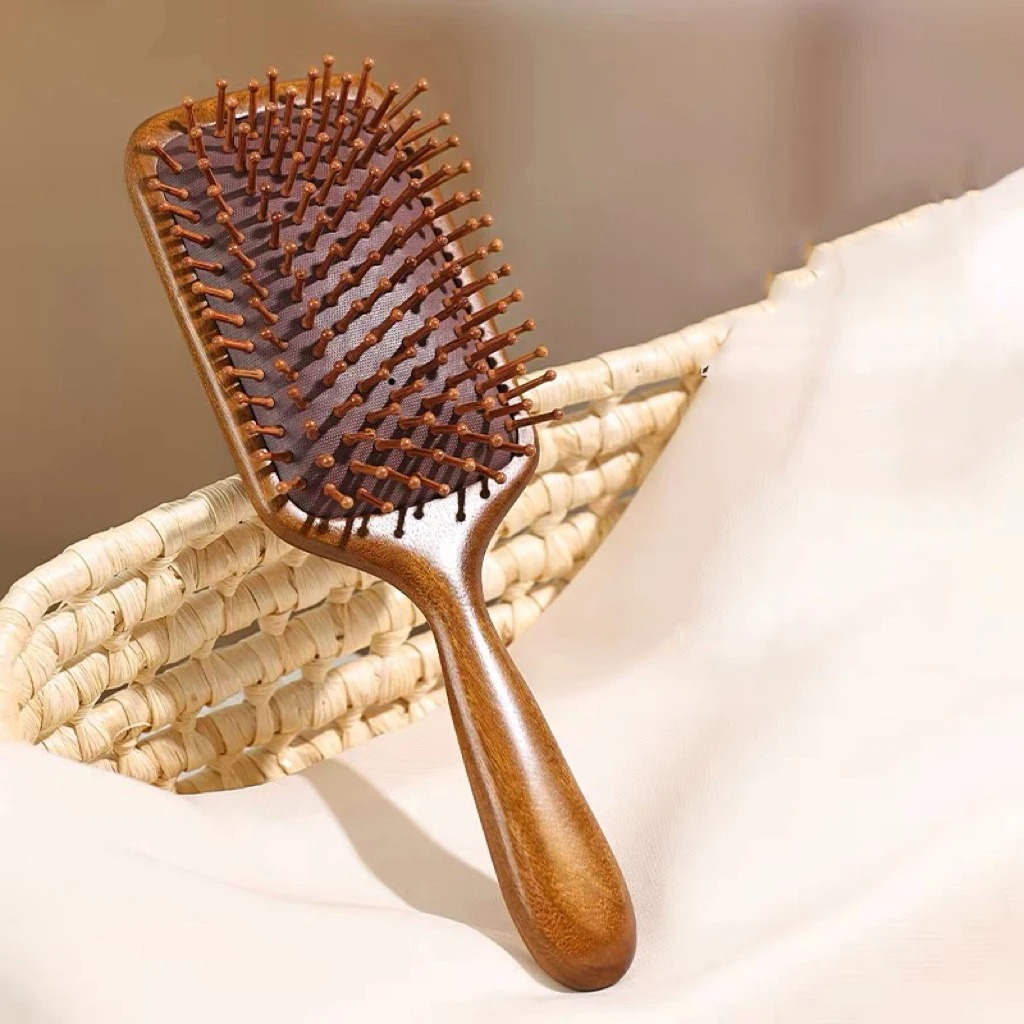 Natural Sandalwood Air Cushion Comb Wooden Hair Comb Scalp Massage Comb Outdoor Supplies Portable Travel