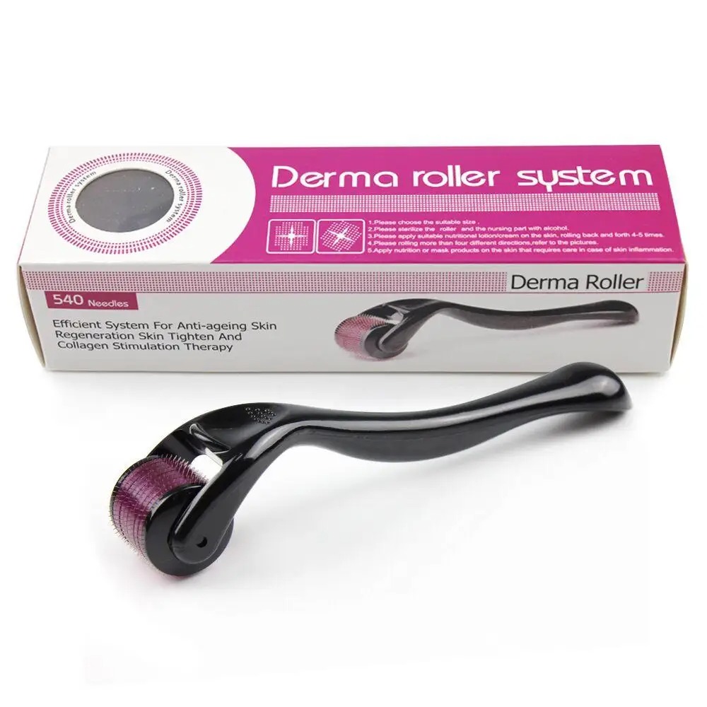 540 Needles Derma Roller Titanium Micro Needle for Hair and Beard Growth Microneedling Treatment Dermaroller