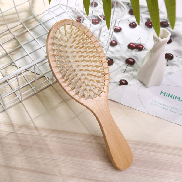 Oval Bamboo Hair Brush for Smooth Detangling & Scalp Relaxation