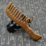 Sandalwood Handle Long Wide Tooth Hair Comb - Image 2