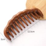 Natural Sandalwood Wooden Curved Hair Comb with Scalp Massage Teeth - Image 2