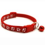 Adjustable Cat Collar with Bell – Colorful Nylon Strap with Paw Print Design - Image 15