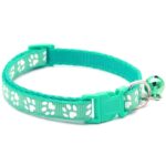 Adjustable Cat Collar with Bell – Colorful Nylon Strap with Paw Print Design - Image 17