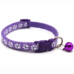 Adjustable Cat Collar with Bell – Colorful Nylon Strap with Paw Print Design - Image 18