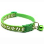 Adjustable Cat Collar with Bell – Colorful Nylon Strap with Paw Print Design - Image 4