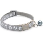 Adjustable Cat Collar with Bell – Colorful Nylon Strap with Paw Print Design - Image 5