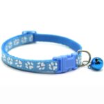 Adjustable Cat Collar with Bell – Colorful Nylon Strap with Paw Print Design - Image 8