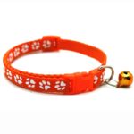 Adjustable Cat Collar with Bell – Colorful Nylon Strap with Paw Print Design - Image 9