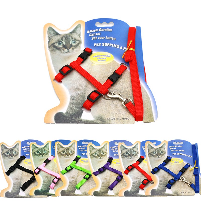 Main Cat Harness with Leash – Adjustable Nylon Strap Set for Safe Outdoor Walks - Image 1