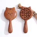 Sandalwood Cat-Shaped Wooden Massager – Natural Scalp & Body Massage Brush