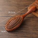 Oval Sandal Wooden Hair Brush – Handcrafted Sandalwood Brush with Soft Rounded Bristles for All Hair Types - Image 18