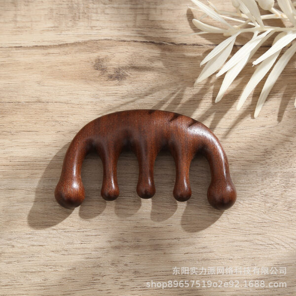 Natural Sandalwood Wooden Scalp Massage Comb for Hair & Head Relaxation