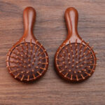 Sandalwood Mini Hair Brush – Natural Wooden Detangling Brush - Image 4