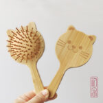 Cat Shape Natural Bamboo Wooden Hair Brush with Soft Scalp Massage Pins - Image 8