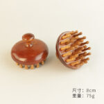 Sandalwood Round Wooden Massager – Natural Scalp & Body Massage Brush - Image 10