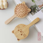 Cat Shape Natural Bamboo Wooden Hair Brush with Soft Scalp Massage Pins - Image 9