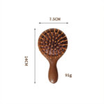 Sandalwood Mini Hair Brush – Natural Wooden Detangling Brush - Image 10