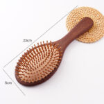 Oval Wooden Hair Brush for Gentle Detangling and Scalp Relaxation - Image 4