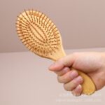 Oval Bamboo Hair Brush for Smooth Hair and Relaxing Scalp Care - Image 5