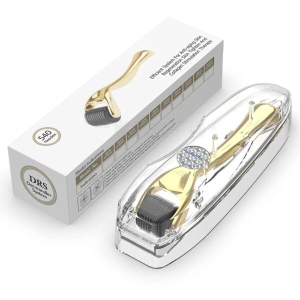 Golden DRS Derma Roller 540 Titanium Needles – Premium Microneedle Skin & Hair Therapy Tool