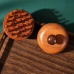 Sandalwood Round Wooden Massager – Natural Scalp & Body Massage Brush - Image 2