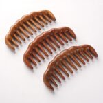 Natural Sandalwood Wooden Curved Hair Comb with Scalp Massage Teeth - Image 3