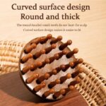 Sandalwood Round Wooden Massager – Natural Scalp & Body Massage Brush - Image 5