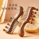 Curve Handle massage comb | Dual-Sided Wooden Massage & Detangling Comb