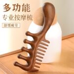 Curve Handle massage comb | Dual-Sided Wooden Massage & Detangling Comb - Image 6