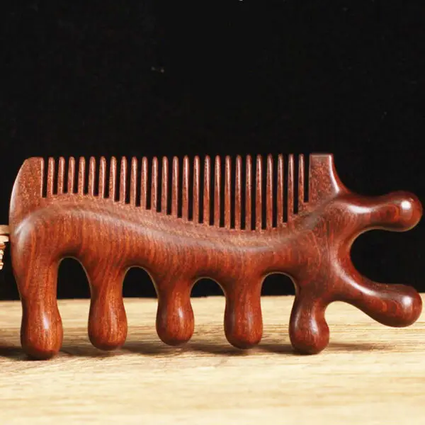 7teeth Fish messager | Dual-Sided Wooden Scalp Massage Comb