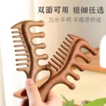 Curve Handle massage comb | Dual-Sided Wooden Massage & Detangling Comb - Image 2