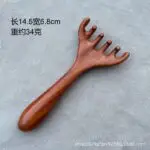 Six-Claw Meridian Massage | Wooden Wide-Tooth Scalp Massage Rake Comb - Image 3